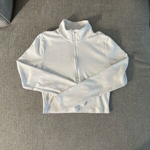 Sundays Best Aritzia small white cropped half zip top